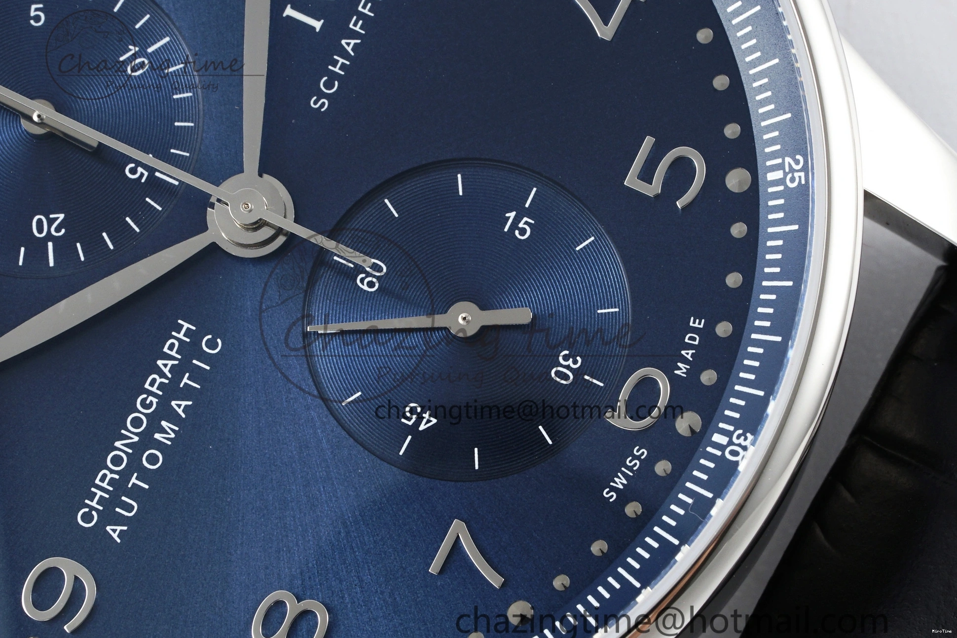 MIROTIME 0408 Portuguese Chrono IW3716 RSF 1:1 Best Edition Blue Dial on Black Leather Strap A RelaxedFit 7045